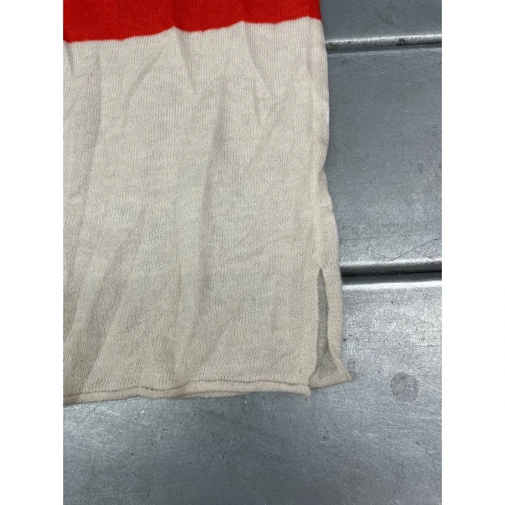 360 Cashmere Sleeveless Shirt Top Womens Small Off White Orange Knit Lightweight - Picture 7 of 7